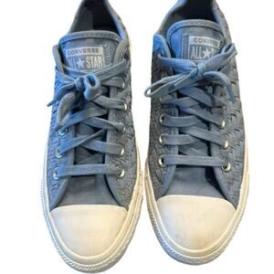 Converse Women’s 8.5 Woven Blue Lace Up Sneakers